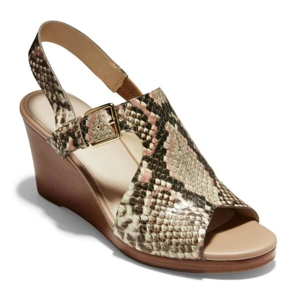 Cole Haan Wedge Sandals with Crossover Straps - Picture 1 of 8